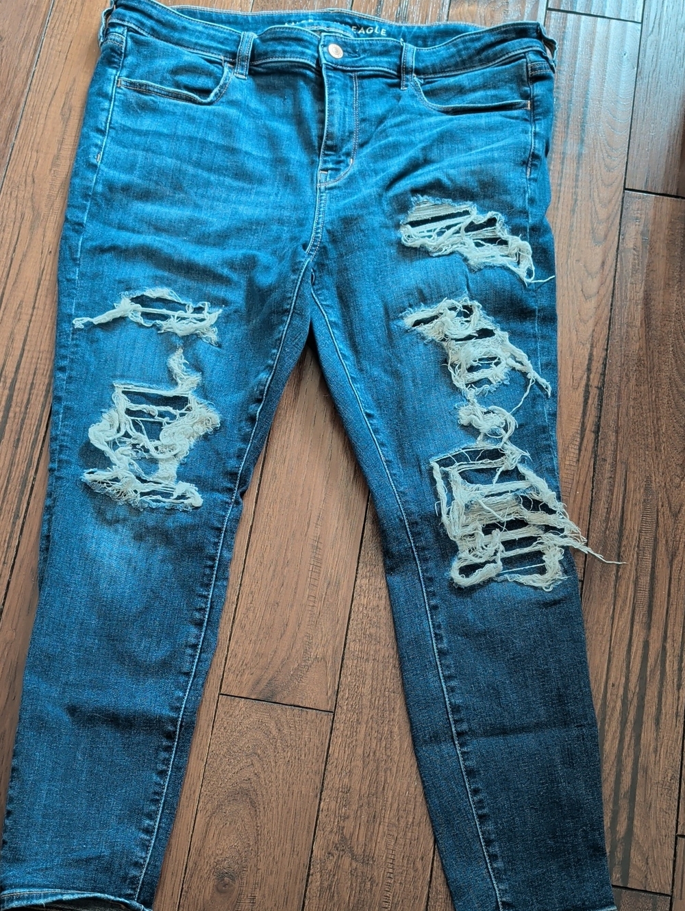 American Eagle Outfitters Ripped Dark Blue Skinny Jeans